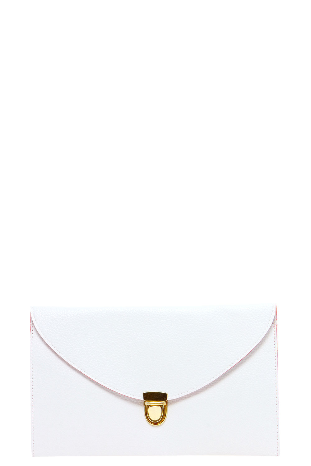 Lily Clasp Fasten Clutch Bag - white,
