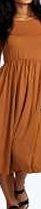 Long Sleeve Midi Dress - tan azz41131