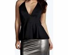 Low Plunge Peplum - black azz14146