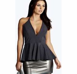 Low Plunge Peplum - grey azz14146