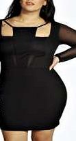 Mesh Detail Mini Dress - black pzz98164