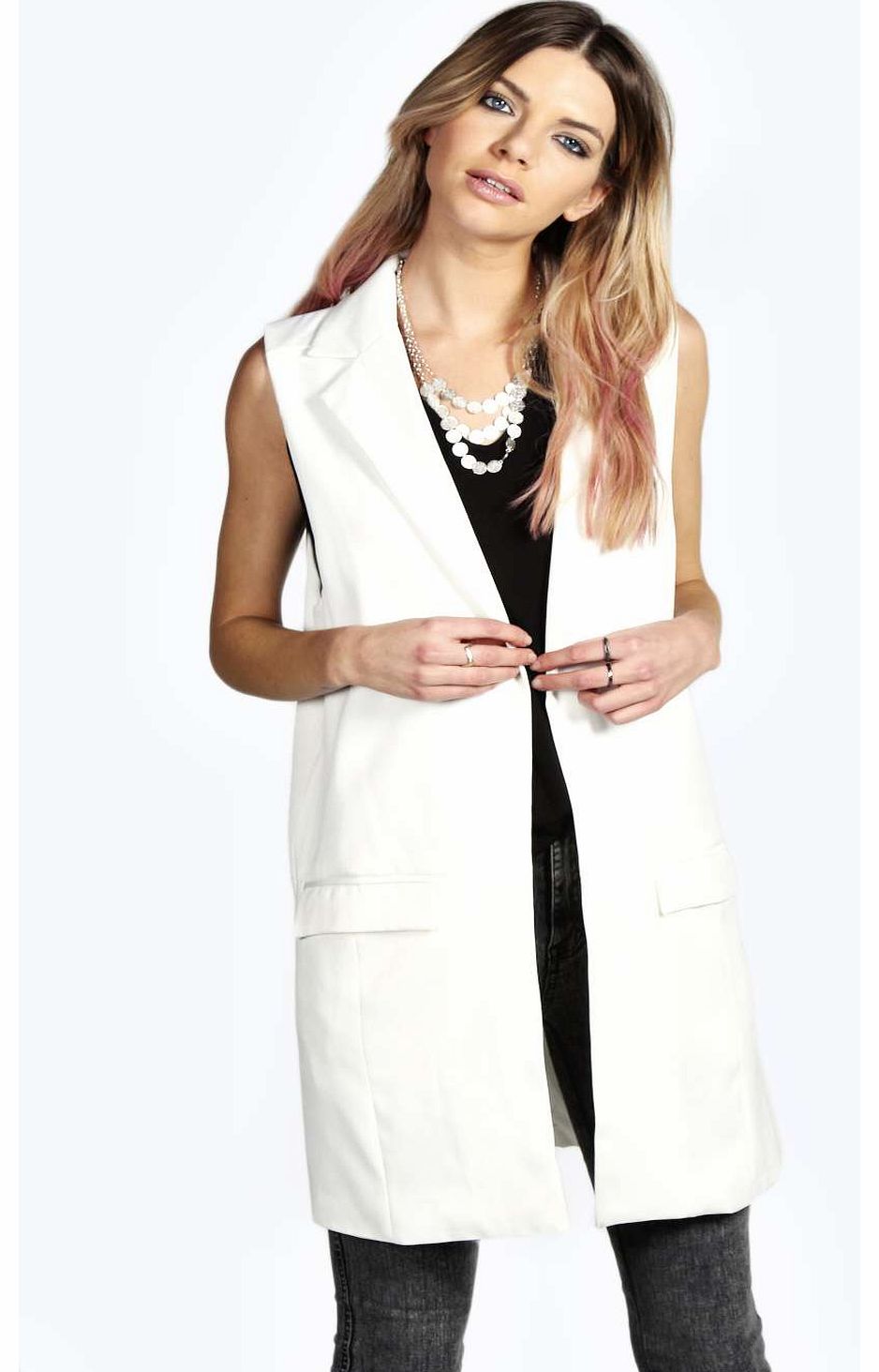 Michal Sleevless Tailored Jacket - white azz16705