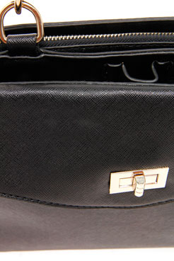 Millie Gold Clasp Structured Handbag Female