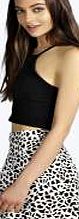 boohoo Monochrome Crepe Skater Skirt - multi azz07199