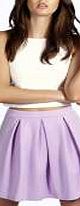 boohoo New Season Box Pleat Skater Skirt - lilac azz10831