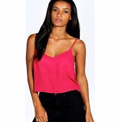 Nicole V Neck Crop Cami - berry azz24356