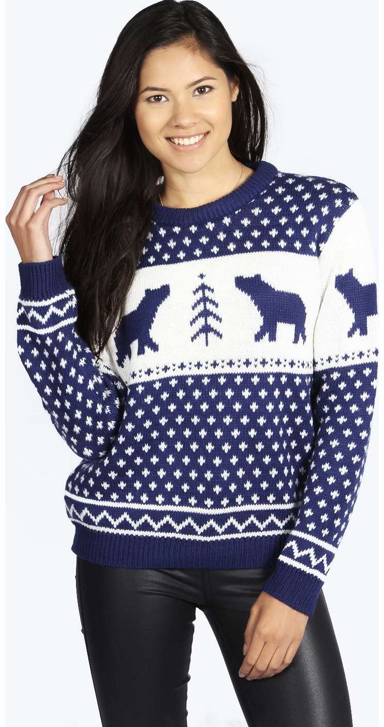 Penny Polar Bear Jumper - navy azz14638