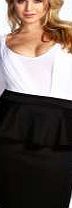 boohoo Peplum Skirt - black pzz98020
