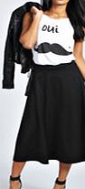 boohoo Plain Full Circle Midi Skirt - black azz34748