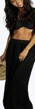 boohoo Pocket Front Jersey Maxi Skirt - black azz03143