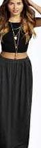boohoo Pocket Front Jersey Maxi Skirt - charcoal azz09946