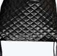 boohoo Quilted Drawstring Backpack - black azz09349