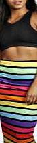 boohoo Rainbow Stripe Midi Skirt - multi azz08158