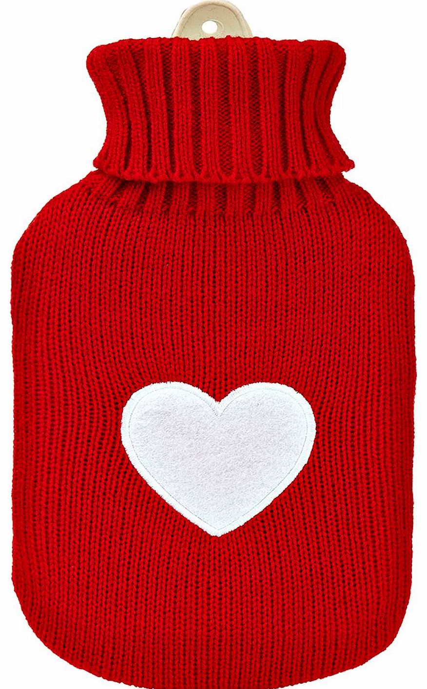 boohoo Rosie Heart Hot Water Bottle - red azz16093