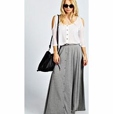 boohoo Ruby 90s Grunge Style Button Front Maxi Skirt -