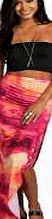 boohoo Ruched Side Tie Dye Maxi Skirt - multi azz05978