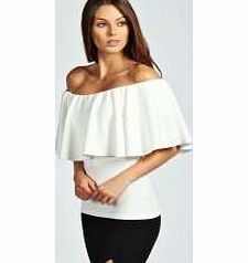 Scuba Frill Top - cream azz24117