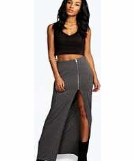boohoo Side Zip Maxi Skirt - charcoal azz10838