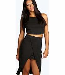boohoo Sliced Front Split Skirt - black azz12979