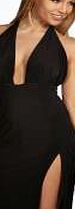 boohoo Slinky Wrap Skirt Bodycon Dress - black azz05190