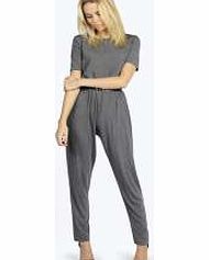 Susie Tshirt Style Jersey Jumpsuit - charcoal