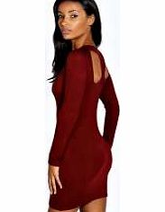 Taylor Cut Out Racer Back Bodycon Dress - berry