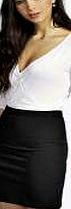 boohoo Thick Ribbed Bodycon Mini Skirt - black azz06946
