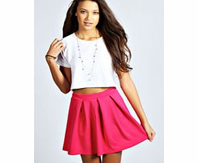 boohoo Tianna Box Pleat Colour Pop Skater Skirt - pink