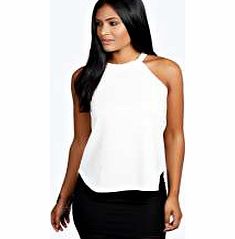 Tiffany High Neck Strap Top - cream azz28723