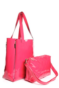 Tina High Shine Large Shopper with Detachable Bag