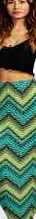boohoo Tribal Print Slinky Maxi Skirt - green azz00567