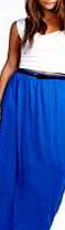boohoo Viscose Jersey Belted Maxi Skirt - cobalt azz33313