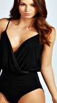 Wrap Front Bodysuit - black azz31016