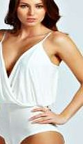 Wrap Front Bodysuit - cream azz31016