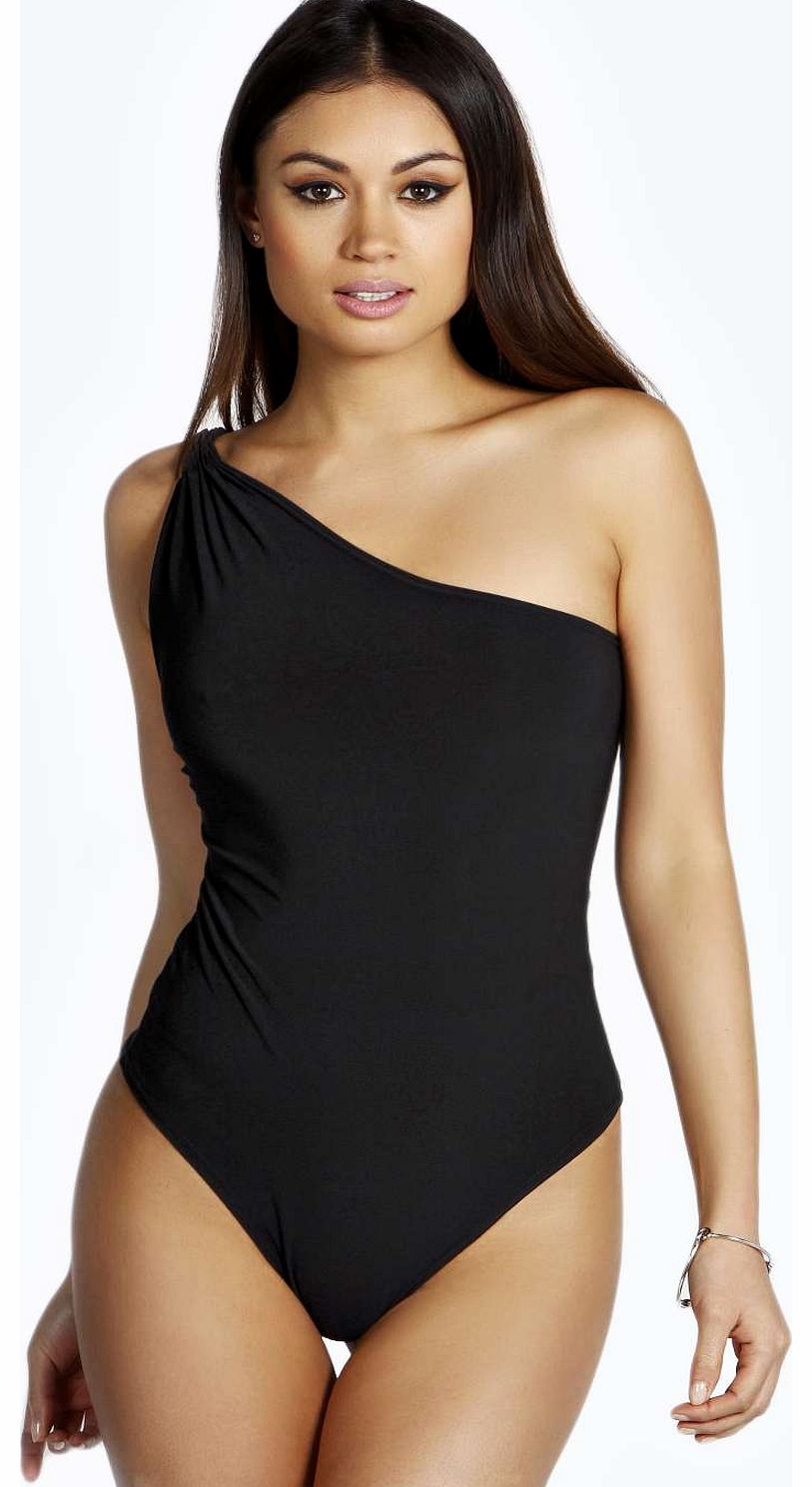 Zoe Twist Sleeve Bodysuit - black azz15816