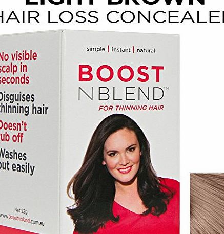 BOOSTnBLEND Light Brown Hair Loss Scalp Concealer for Women with thinning hair. Cover up Visible Scalp with the BEST female hair fall treatment 22g