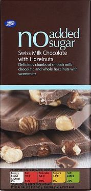 Boots, 2041[^]10010968 No Added Sugar Swiss Milk Chocolate with
