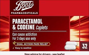 Boots Pharmaceuticals, 2041[^]10032781 Boots Paracetamol and Codeine Caplets - 32