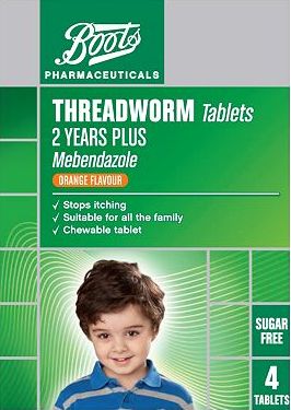 Boots Pharmaceuticals, 2041[^]10033263 Boots Threadworm Tablets - 4 Tablets 10033263