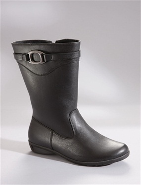 Boots with Decorative Buckle and Strap