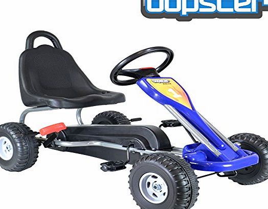 Bopster  Blue Pedal Go Kart with Hand Brake and Adjustable Seat