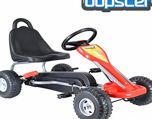 Bopster  Red Pedal Go Kart with Hand Brake and Adjustable Seat