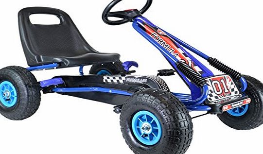 Bopster Pedal Go Kart Inflatable Wheels Blue Black GoKart Racing Boys Outdoor