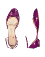 Borgo degli Ulivi Grape Violet Patent Leather Ankle-strap Sandal