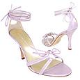 Borgo degli Ulivi Lilac Lizard-embossed Leather Ankle-Wrap Sandal Shoes