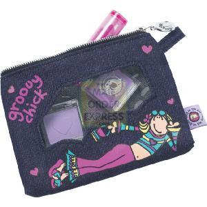 Born To Play Bang On The Door Groovy Chick Denim Make Up Purse