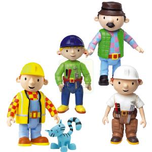 Born To Play Bob the Builder 4 Articulated Figures and Pilchard