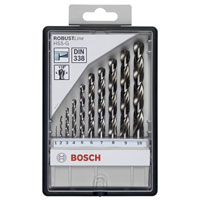 Bosch 10 Piece Metal Drill Bit Set HSS-G in Robust Line Case