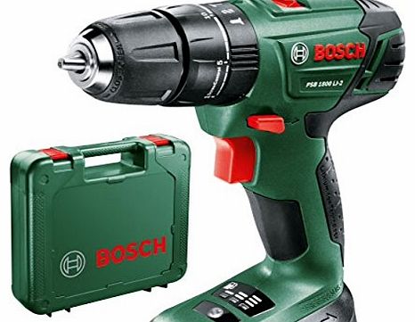 Bosch  PSB 1800 LI CORDLESS COMBI HAMMER DRILL BODY ONLY   CARRYING CASE, REPLACES OLDER PSB18LI2 BODY NEW COMPACT POWERFULL MODEL, COMPATIABLE WITH ALL POWER4ALL TOOLS, BATTERIES AND CHARGERS AVALIABL