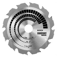 Bosch Circular Saw Blade Construct Wood 180 x 30 x 2.6 12 Z